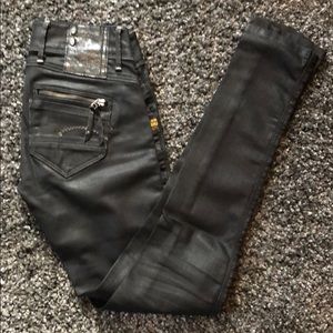 Gstar Raw Fender Skinny Black Wax Denim 